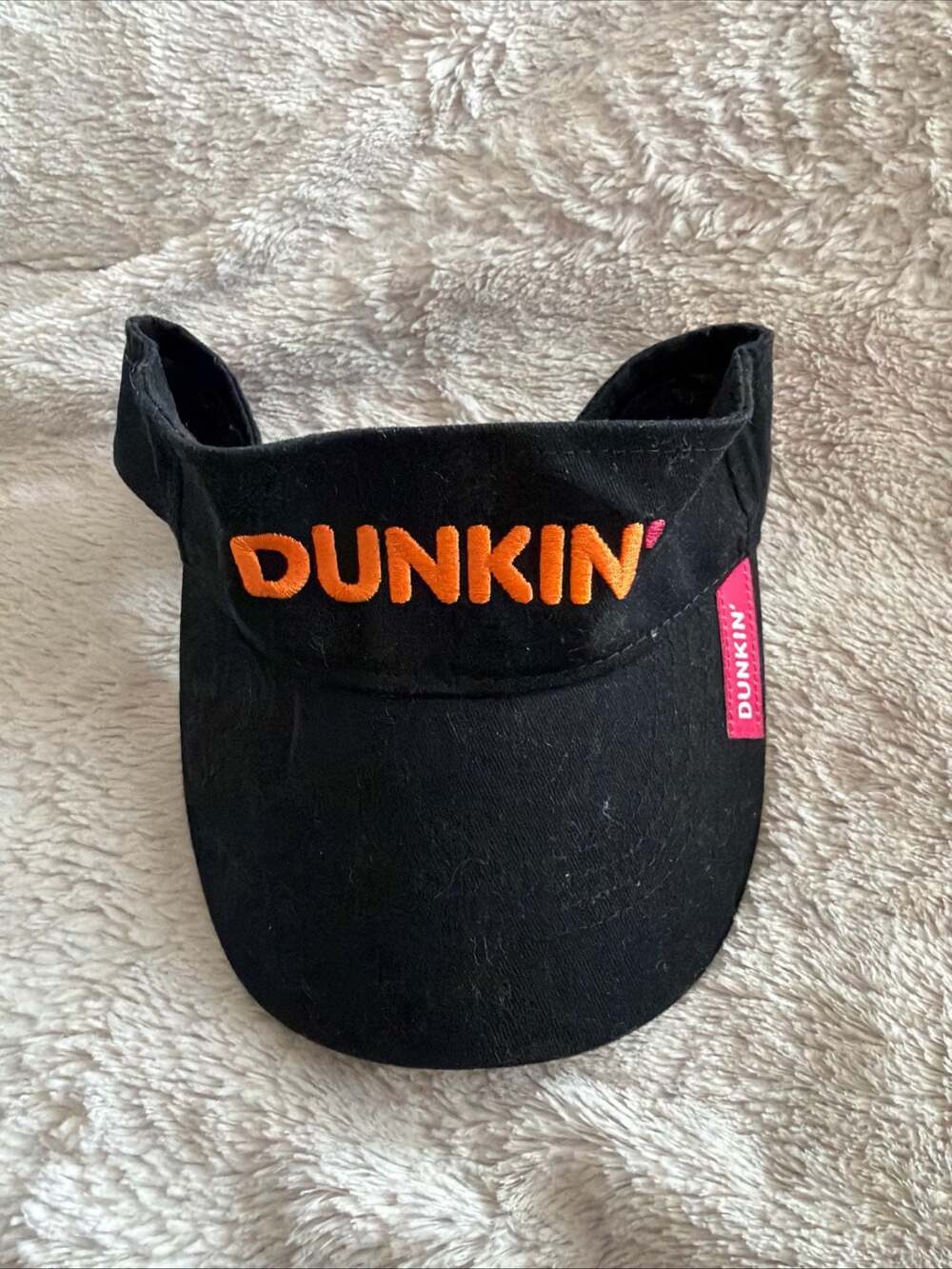 Dunkin' Restaurant Employee Uniform Black Visor with Embroidered Logo